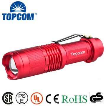 XML T6 LED Zoomable 5 modo lanterna tocha lâmpada Zoom (vermelho)